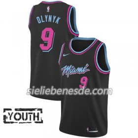 Kinder NBA Miami Heat Trikot Kelly Olynyk 9 2018-19 Nike City Edition Schwarz Swingman